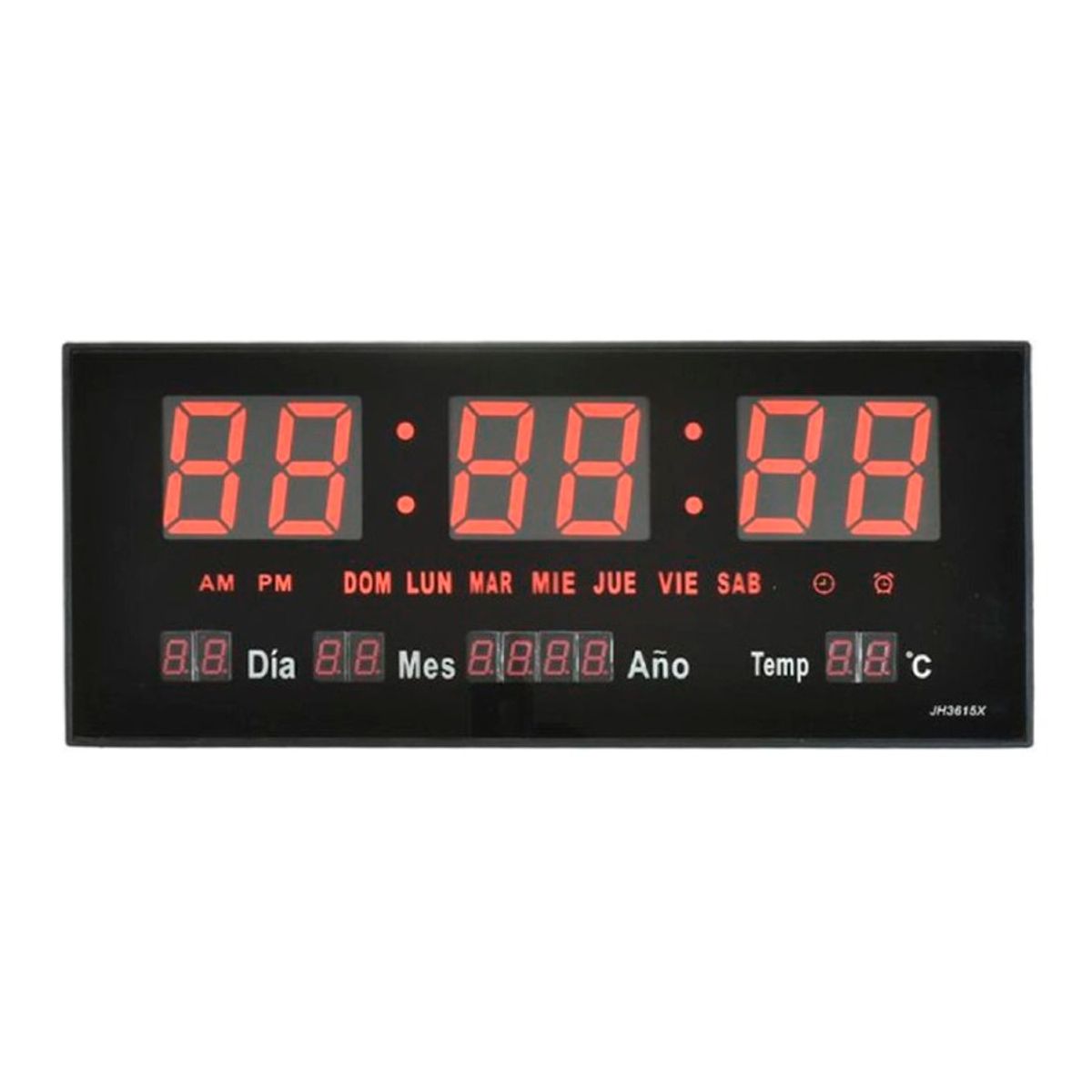 GENERICO - Reloj Digital Rectangular De Pared Pantalla Led Alta Visibilidad