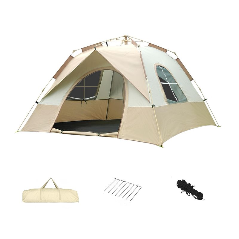 LUBABYCAS - Carpa Camping Automática 6 Personas Con Accesorios Roof Café
