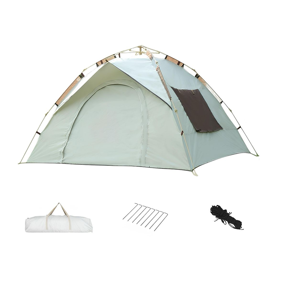 LUBABYCAS - Carpa Camping Automática 4 Personas Accesorios Roof Gris