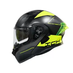 ICH - Casco moto 3120 mixter am.n abatible con sun visor certificación dot 3cv