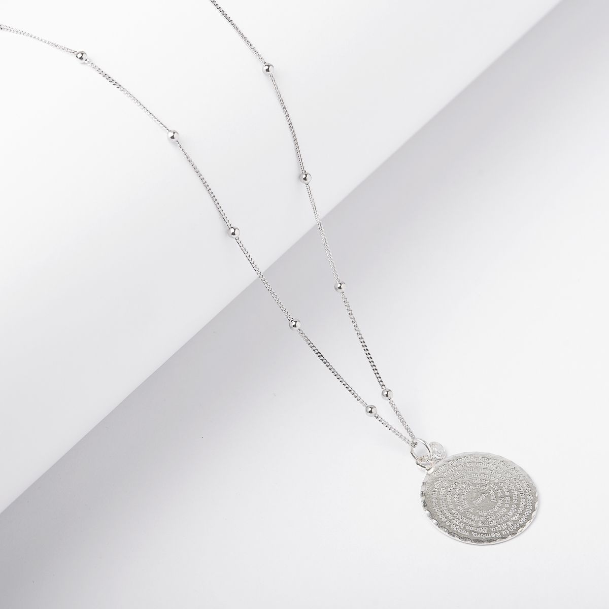 BY LAS CAYETANAS - Collar Padre Nuestro con Cristal en Plata 925