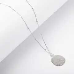 BY LAS CAYETANAS - Collar Padre Nuestro con Cristal en Plata 925