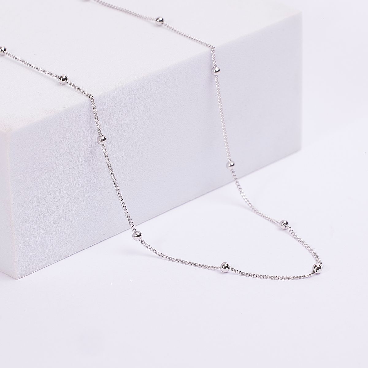 BY LAS CAYETANAS - Collar Padre Nuestro con Cristal en Plata 925