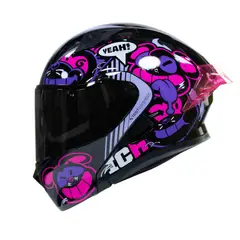 ICH - Casco moto 3120 turn on fc sm abatible con sun visor certificación dot 3cv