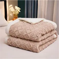 EL CASTILLO FRAZADAS - Frazada sherpa KING 230X250 liviana lana cordero