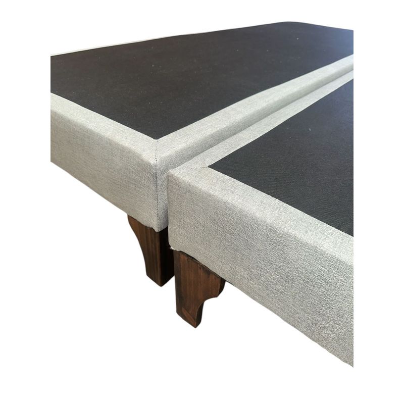 GENERICO - Bases De Camas 2 Plazas Gris Lino 150X190 cm