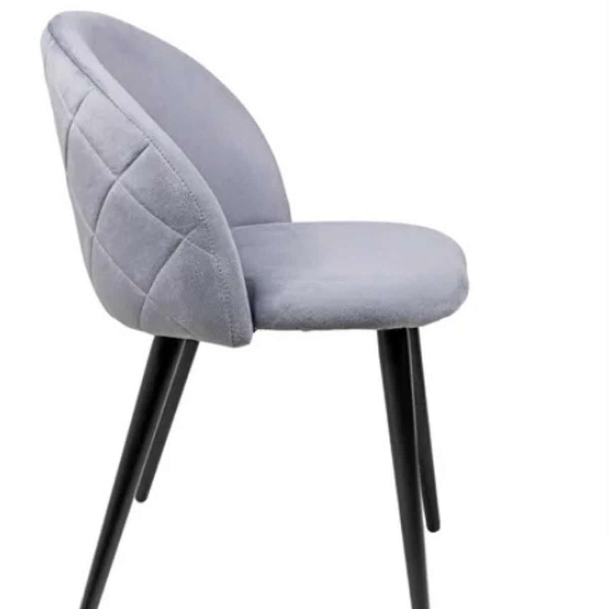 HABITA2 CHILE - Pack 2 Silla de comedor Nordic Felpa Black - Gris