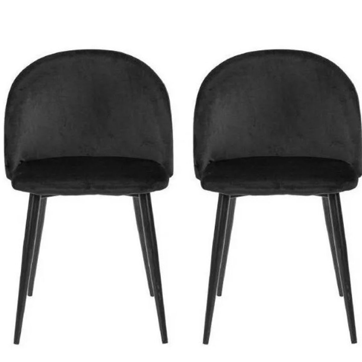 GENERICO - Pack 2 Silla de comedor Nordic Felpa Black - Negro