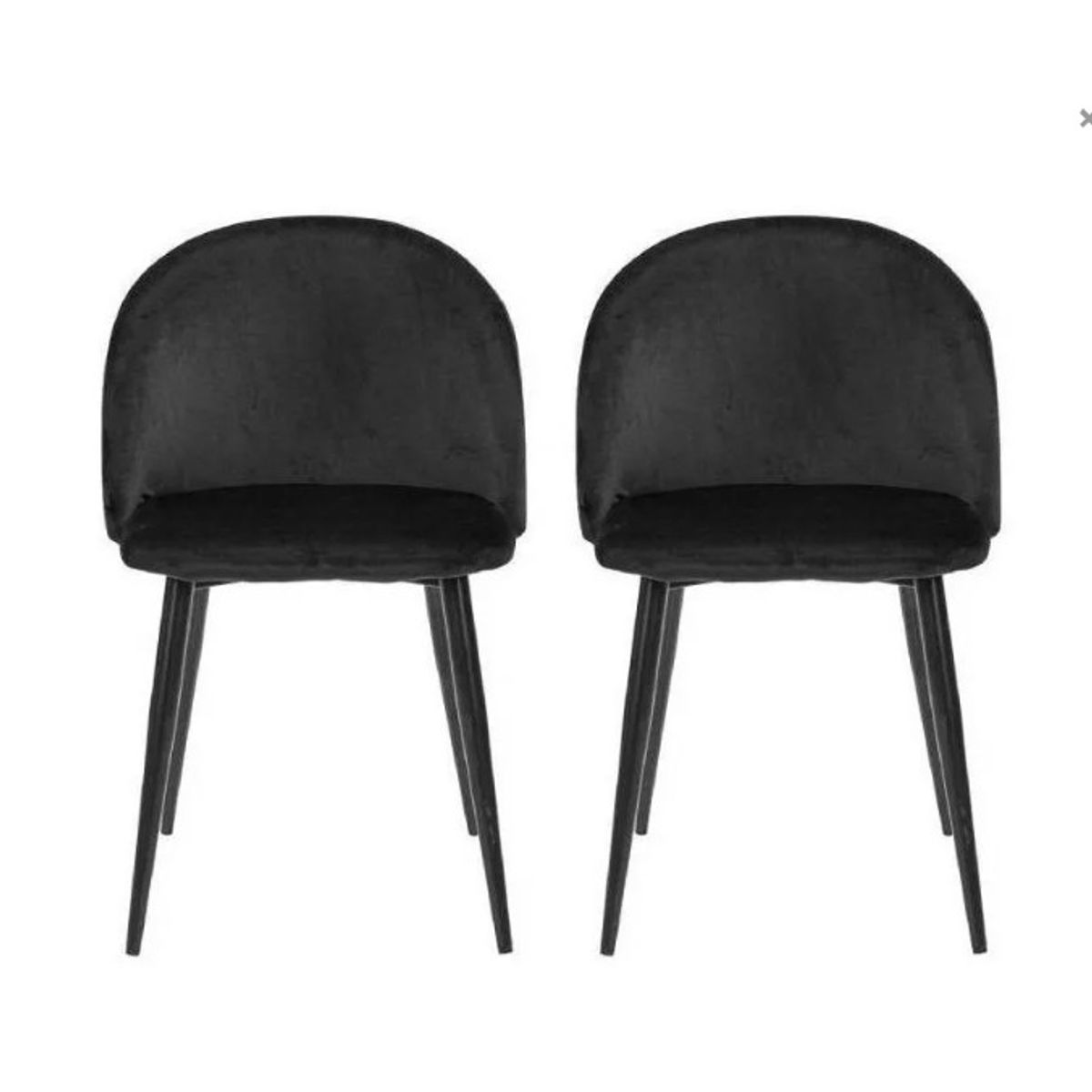 GENERICO - Pack 2 Silla de comedor Nordic Felpa Black - Negro