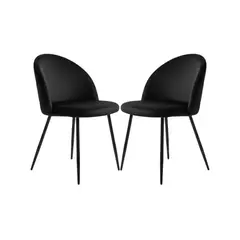 HABITA2 CHILE - Pack 2 Silla de comedor Nordic Felpa Black