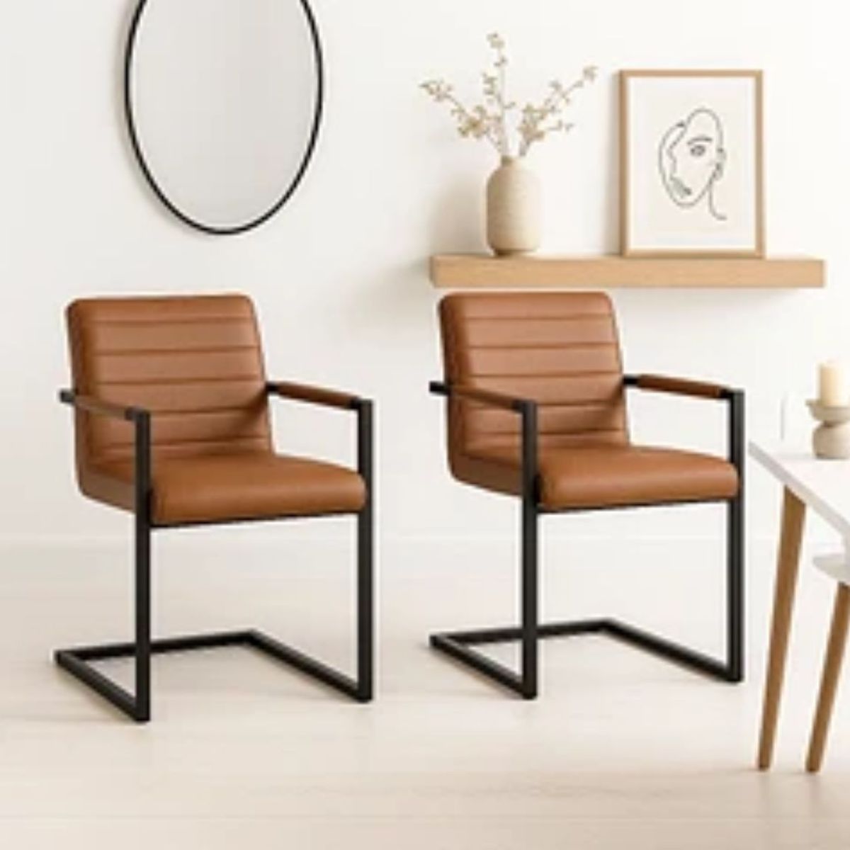 HABITA2 CHILE - PACK 2 SILLA DE COMEDOR CUERO PALERMO