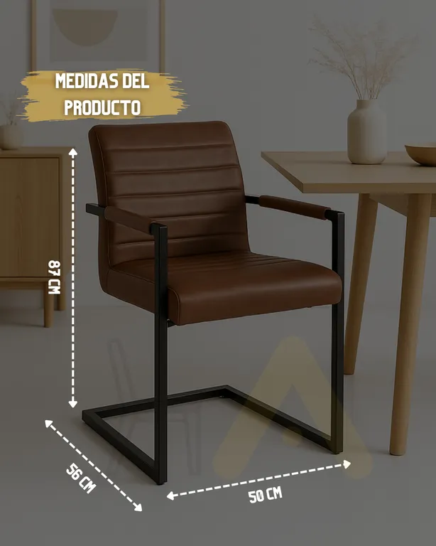 SILLA DE COMEDOR CUERO PALERMO