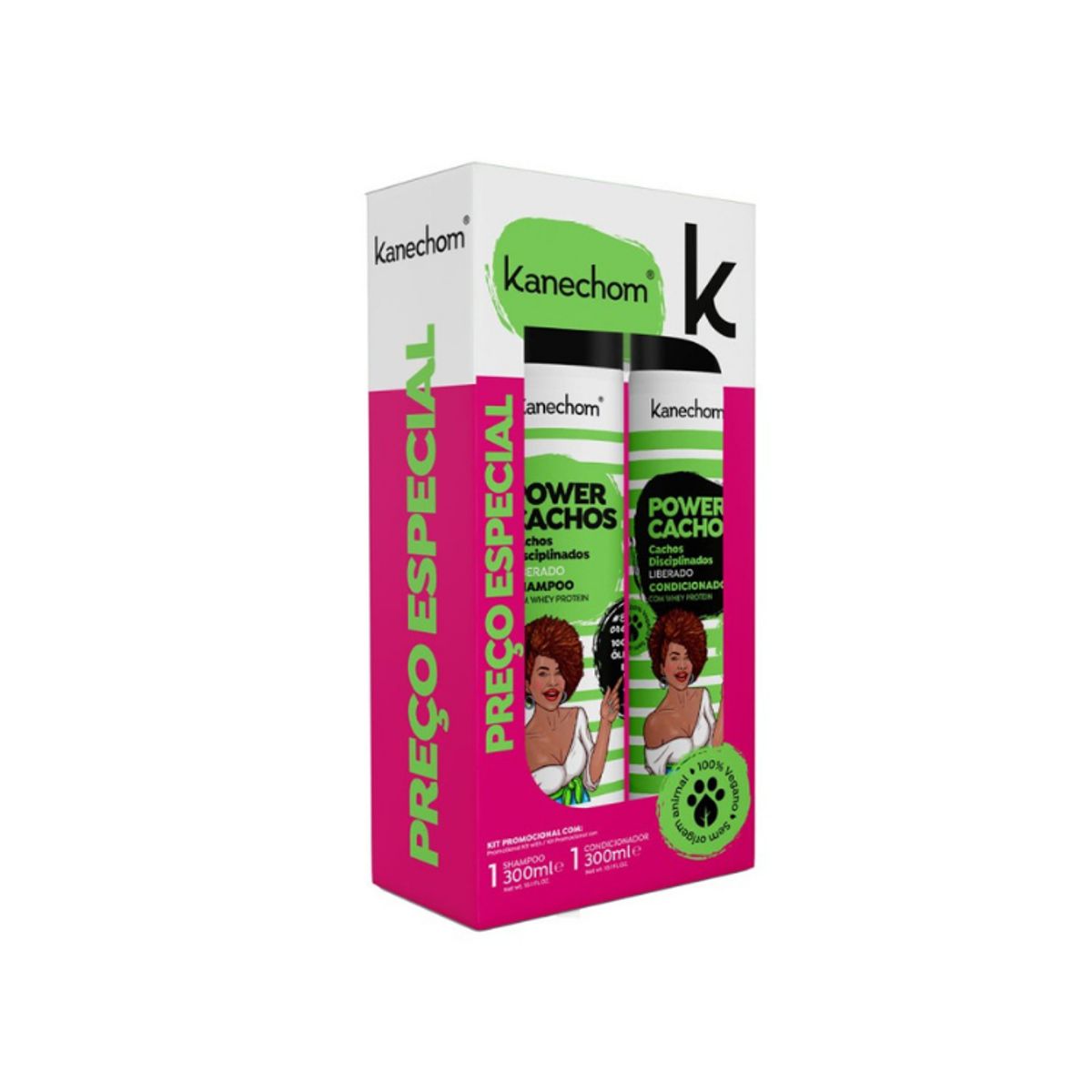KANECHOM - Pack Shampoo Acondicionador Power Cachos Kanechom 300 Ml C/u
