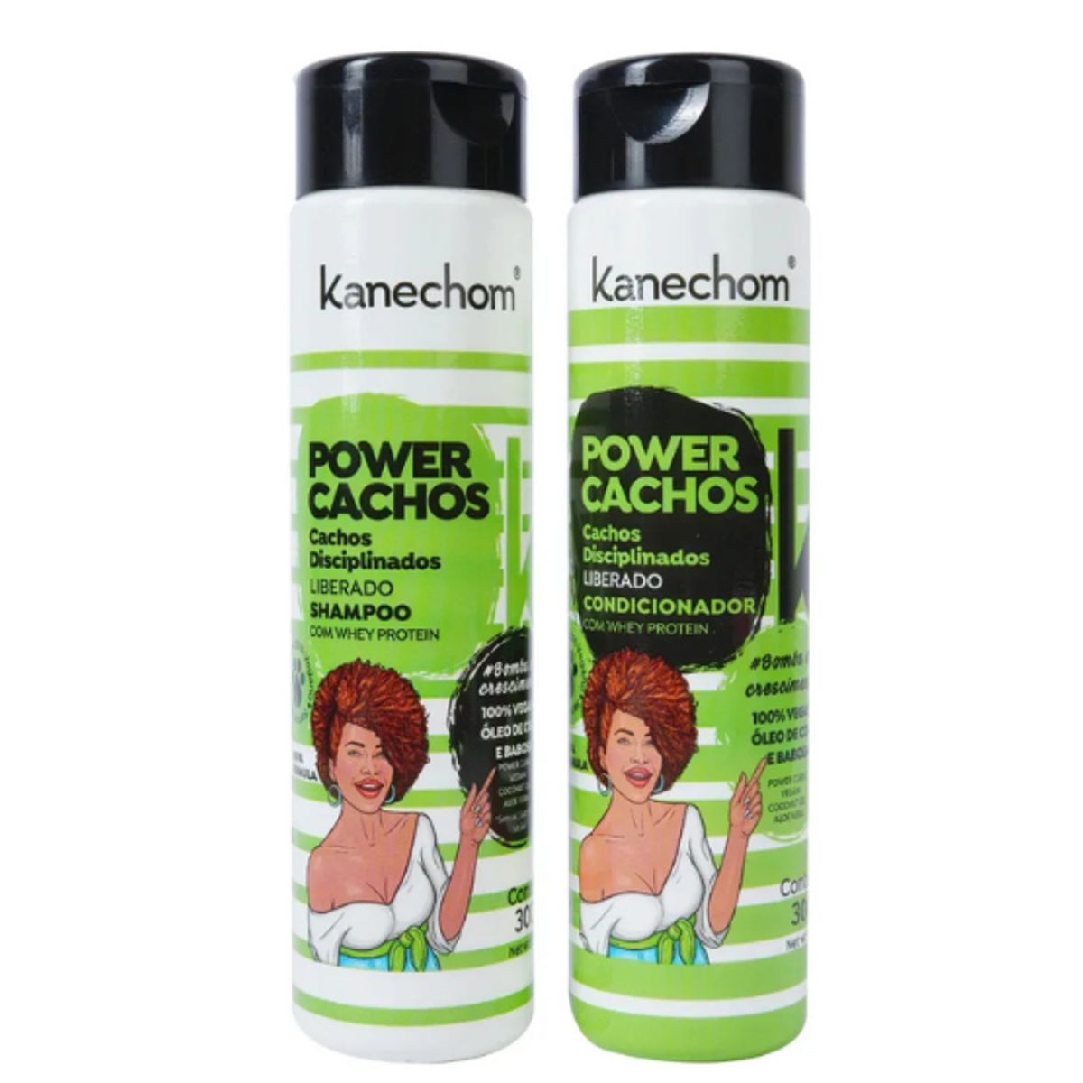 KANECHOM - Pack Shampoo Acondicionador Power Cachos Kanechom 300 Ml C/u