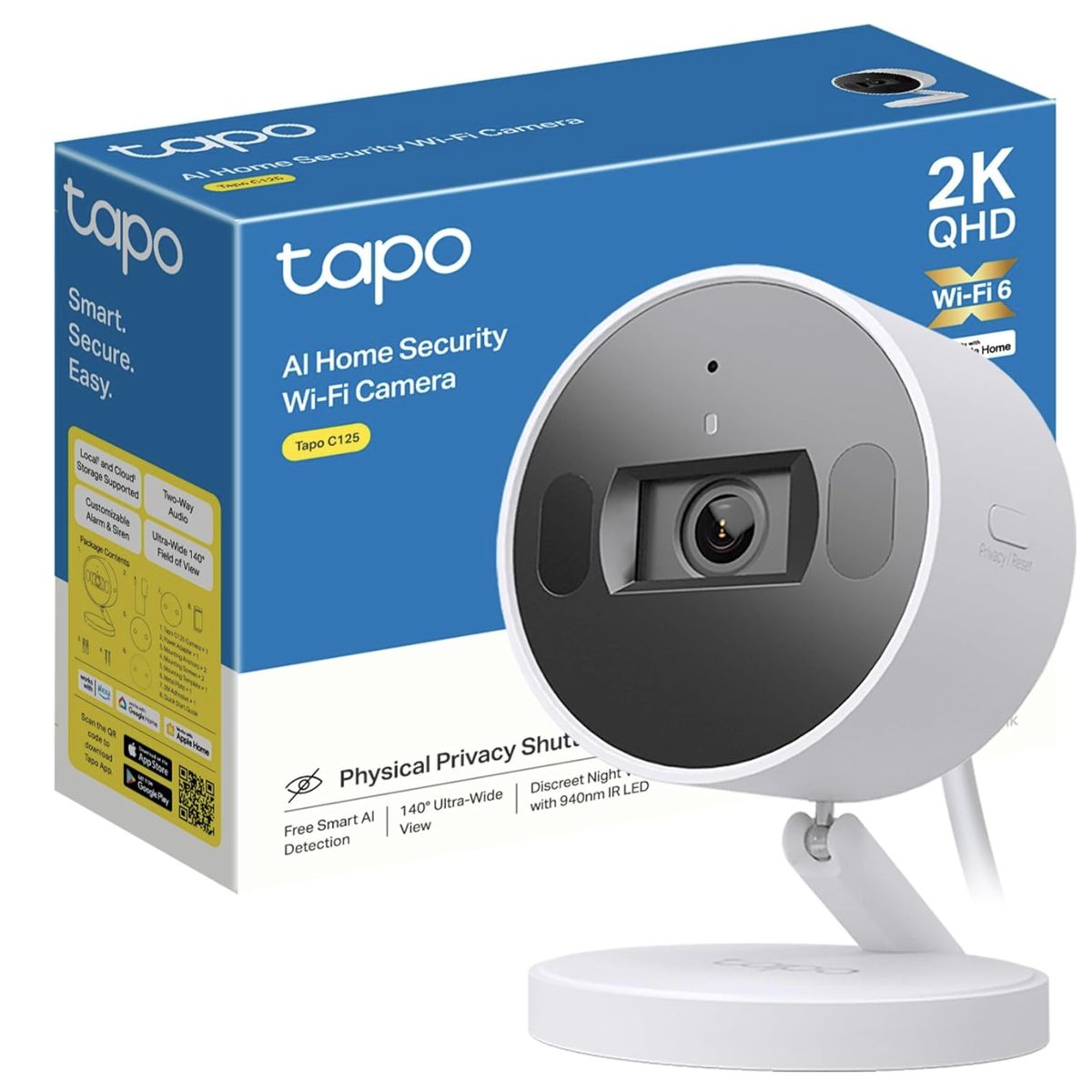TP LINK - Cámara Wi-fi 6 Tapo 2k Qhd Visión Nocturna HomeKit iP 66