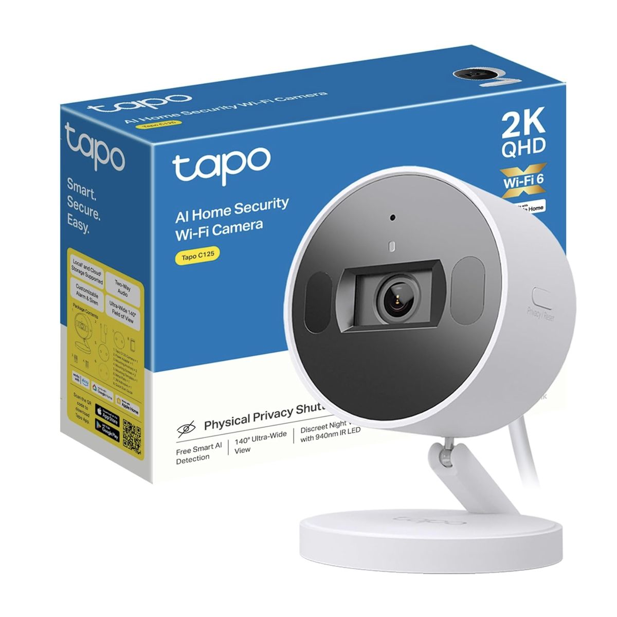 TP LINK - Cámara Wi-fi 6 Tapo 2k Qhd Visión Nocturna HomeKit iP 66