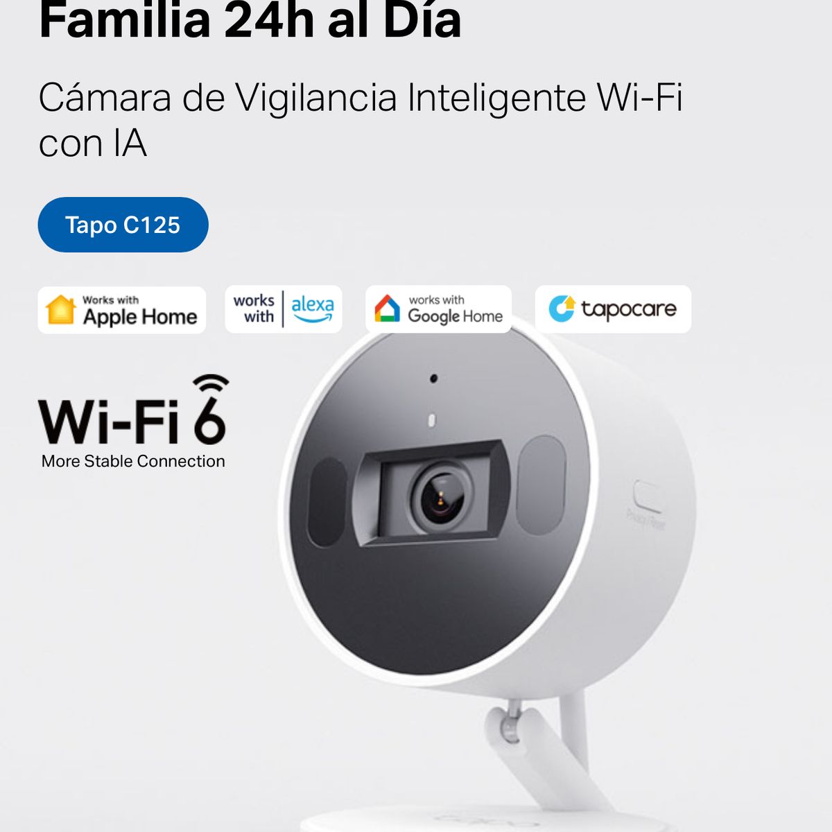 TP LINK - Cámara Wi-fi 6 Tapo 2k Qhd Visión Nocturna HomeKit iP 66