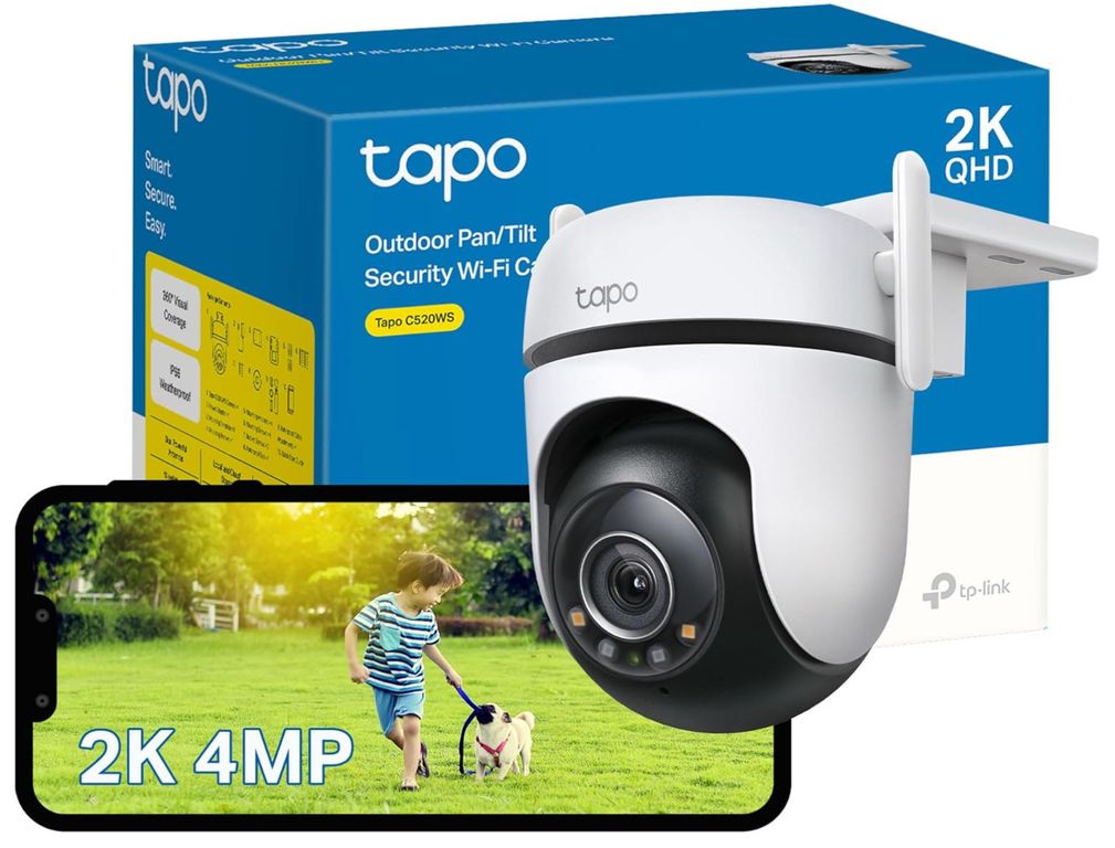 Cámara Giratoria Outdoor Tapo C520 Visión Nocturna 2K RJ45 + 2