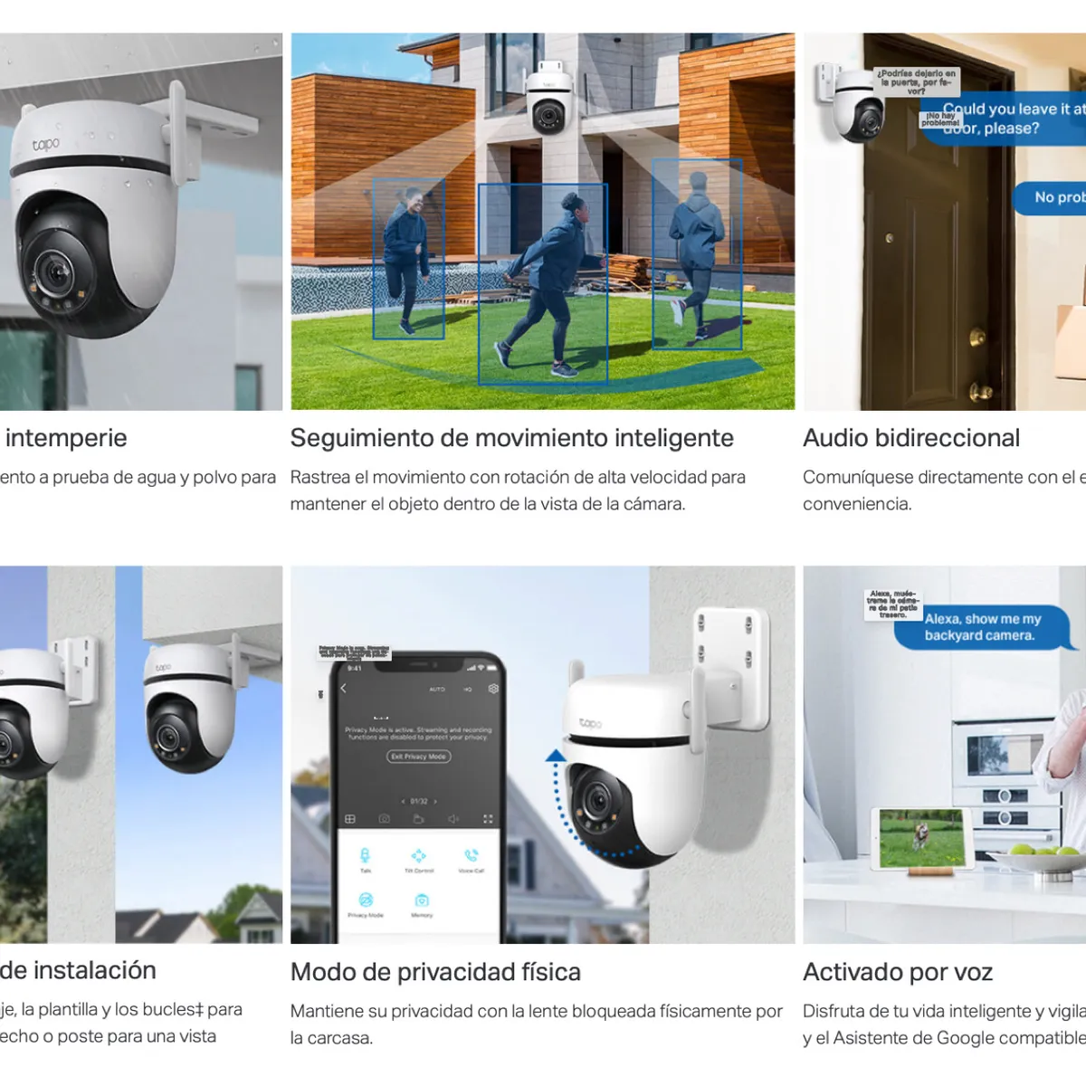 TP LINK - Cámara Giratoria Outdoor Tapo C520 Visión Nocturna 2K RJ45 + 2 Antenas