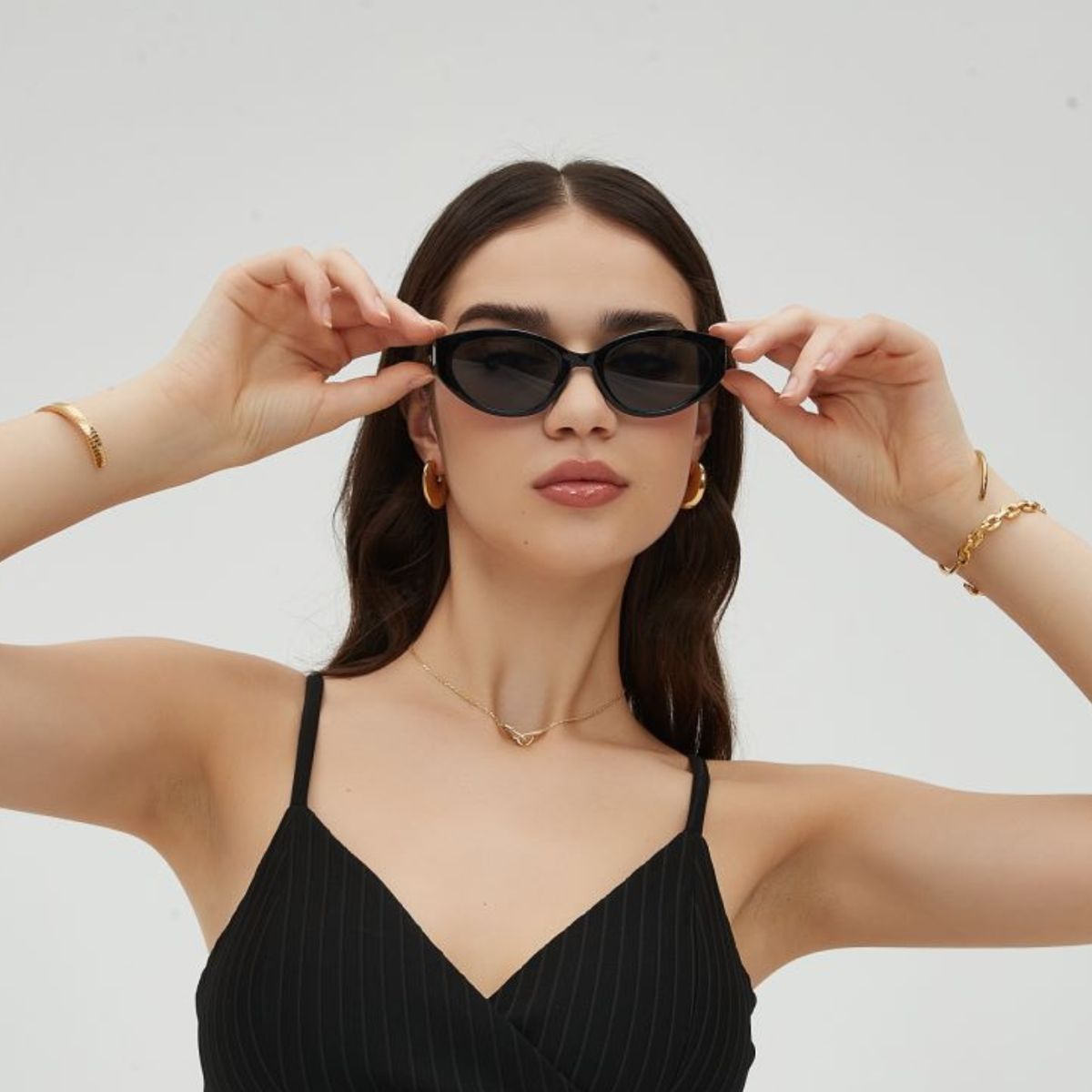 NOVY - Gafas Lentes De Sol Retro Ojo De Gato Polarizadas