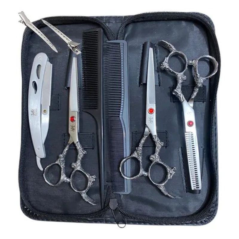 GENERICO - Set Tijeras Barbería Herramientas Profesionales De Corte