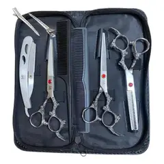 GENERICO - Set Tijeras Barbería Herramientas Profesionales De Corte