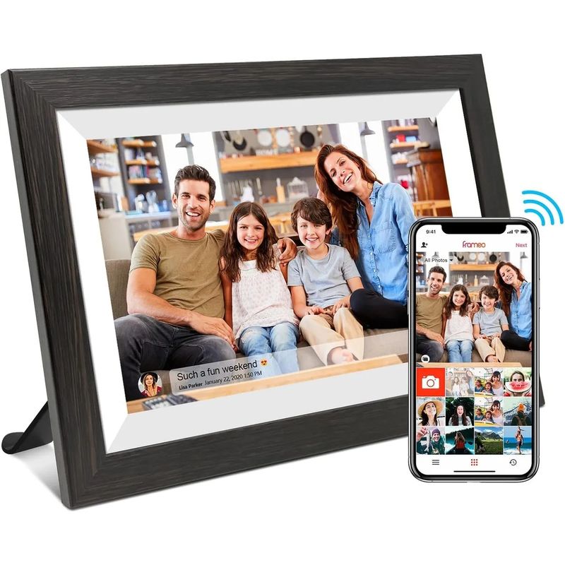 GENERICO - Marco De Fotos Madera Digital Wifi Hd Pantalla Táctil 10IN
