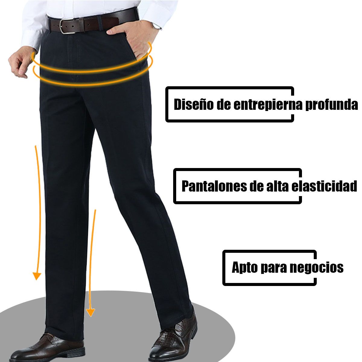 EDWINAYY - Pantalón Premium Executive Elasticidad Casual Slim Hombre