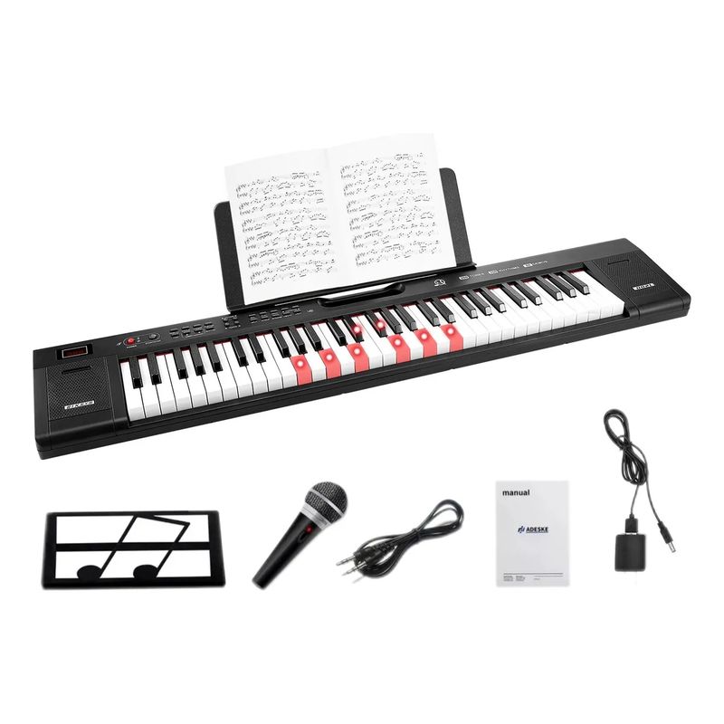 GENERICO - Teclado Musical Con 61 Teclas Con Respaldo Para Partituras