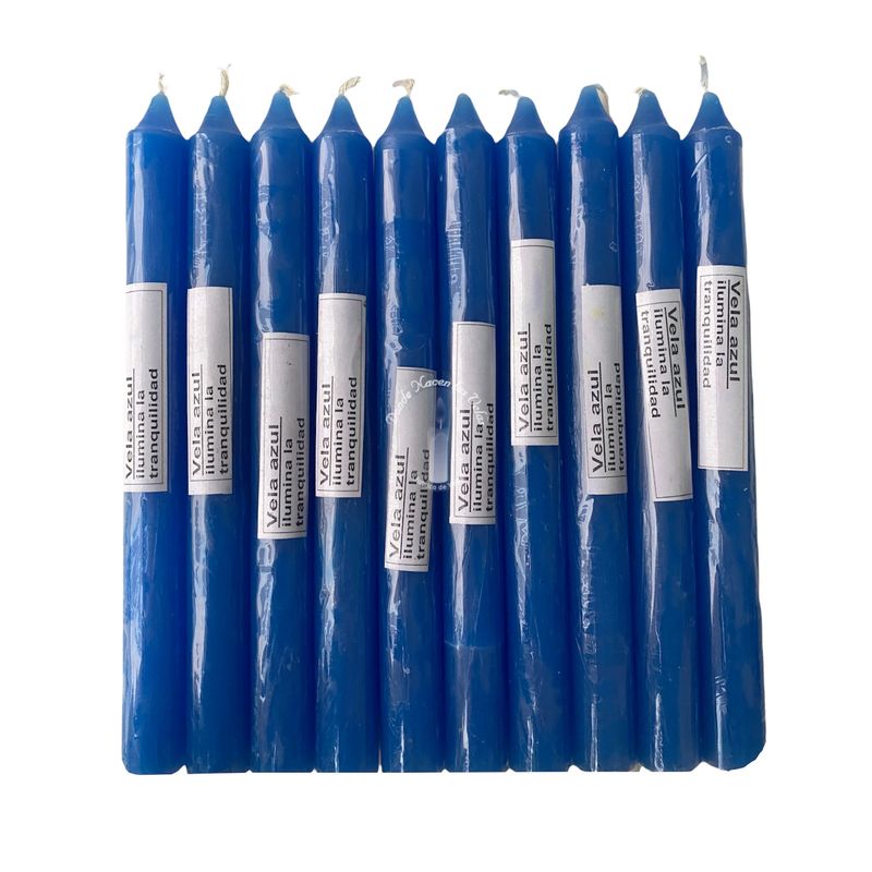 GENERICO - Vela Lisa color Azul Pack de 10