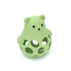 BBPRO - Juguete Mordedor Oso de Silicona Verde Oliva