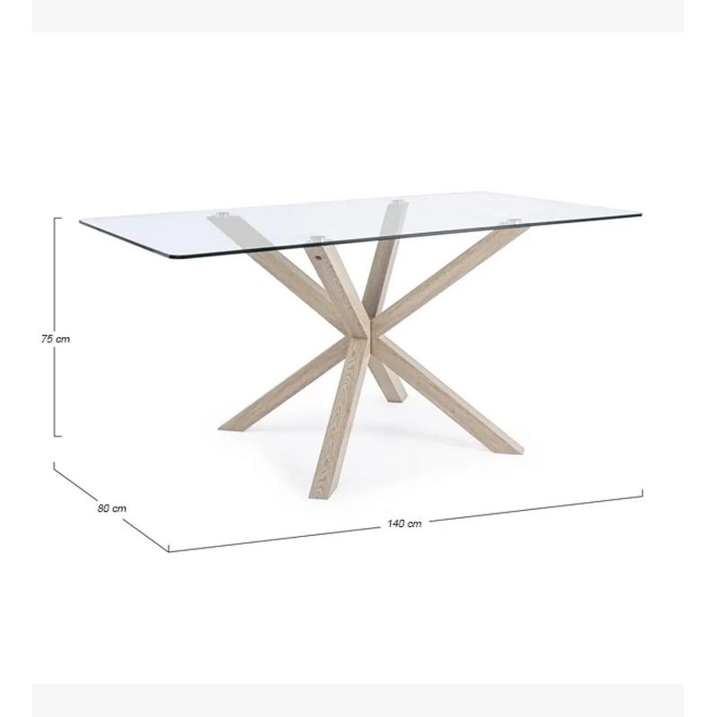 CORI CORI - Comedor Madrid 140x80cms + 4 Sillas Mariposa Ecocuero Wood Beige
