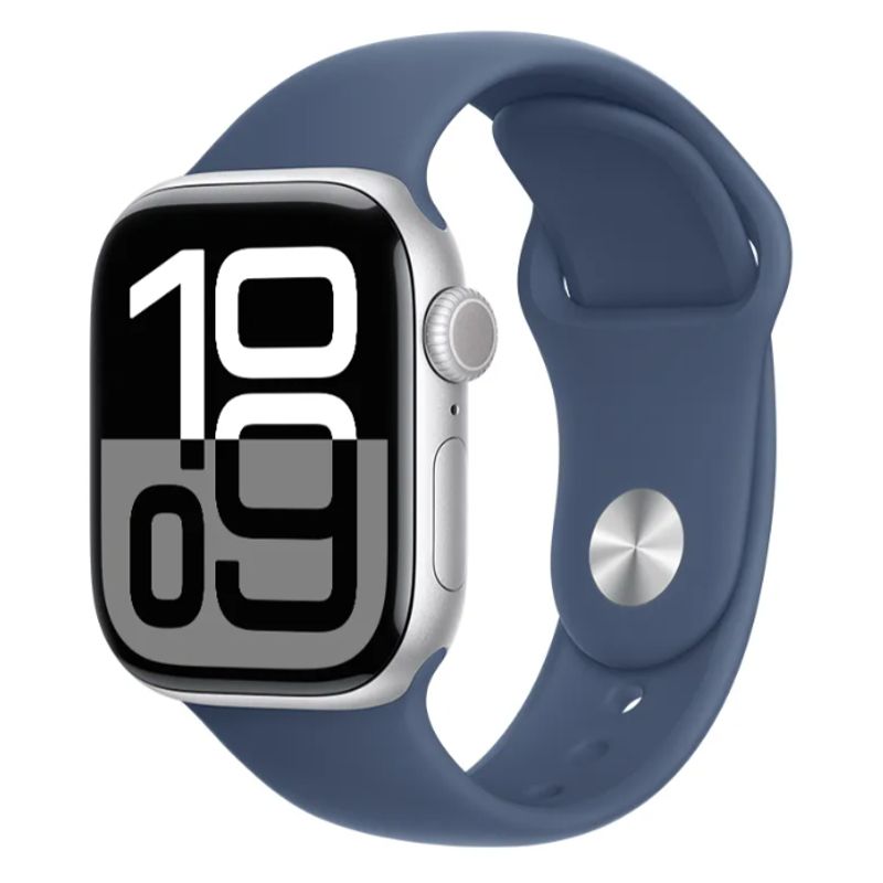 APPLE - Apple Watch Series 10 GPS 42mm Silver Aluminio Denim Sport Band S/M