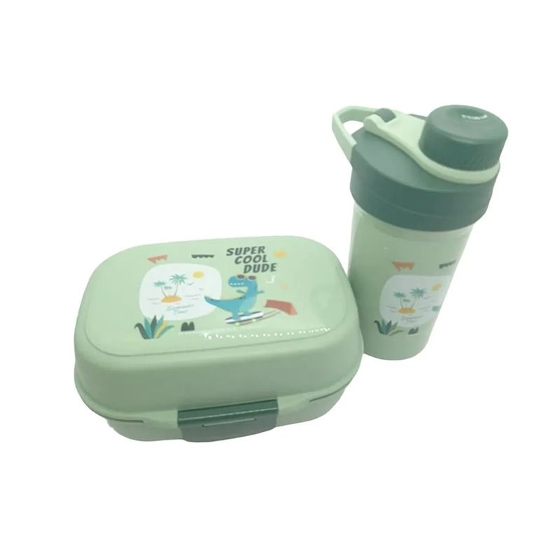 GENERICO - Tupper Contenedor Lonchera Escolar  Botella D Agua Luch Box
