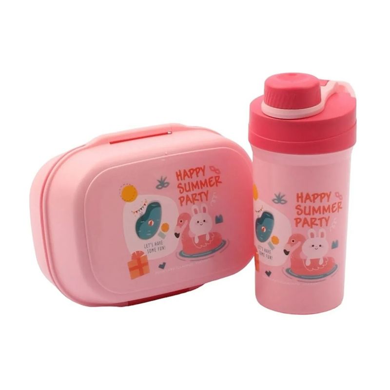 GENERICO - Tupper Contenedor Lonchera Escolar  Botella D Agua Luch Box