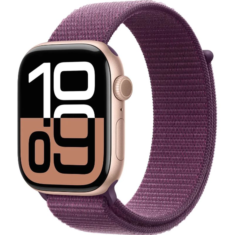 APPLE - Apple Watch Series 10 GPS 46mm Rose Gold Aluminio Plum Loop Band