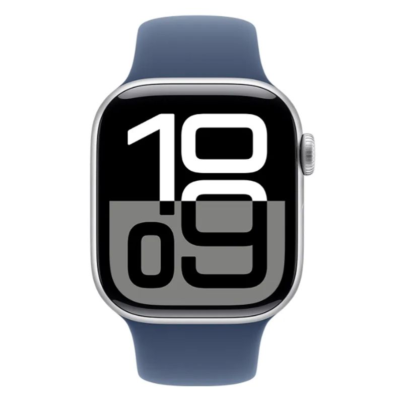 APPLE - Apple Watch Series 10 GPS 46mm Silver Aluminio Denim Sport Band M/L