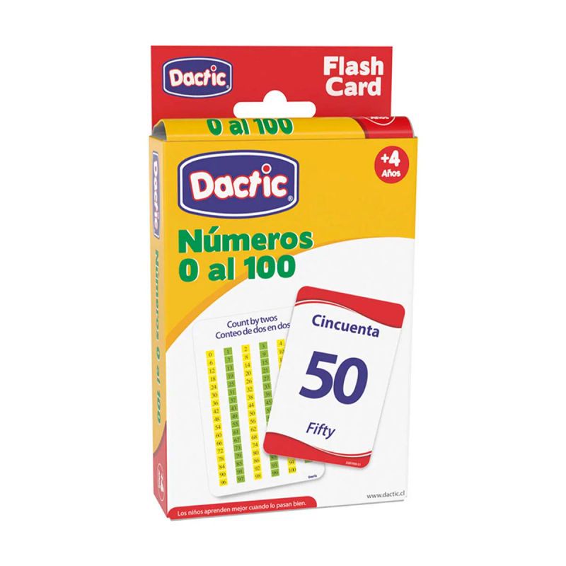 DACTIC - Láminas Didácticas Flash Card Números 0-100 para Niños