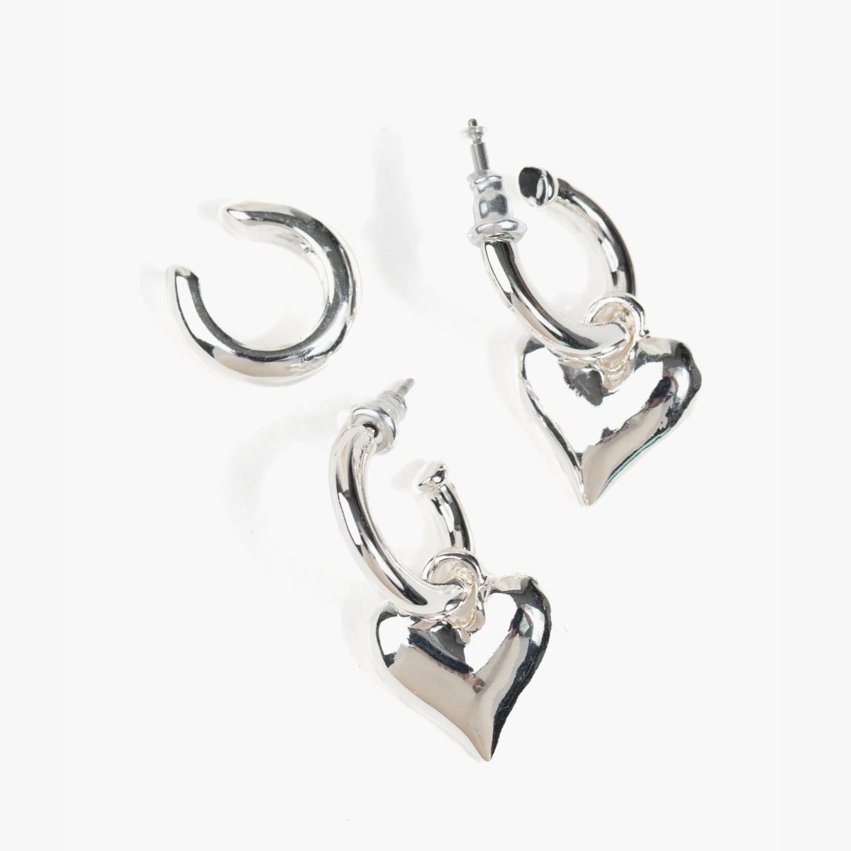 LOUNGE - Set Aros Mujer Colgante Corazón Y Cuff