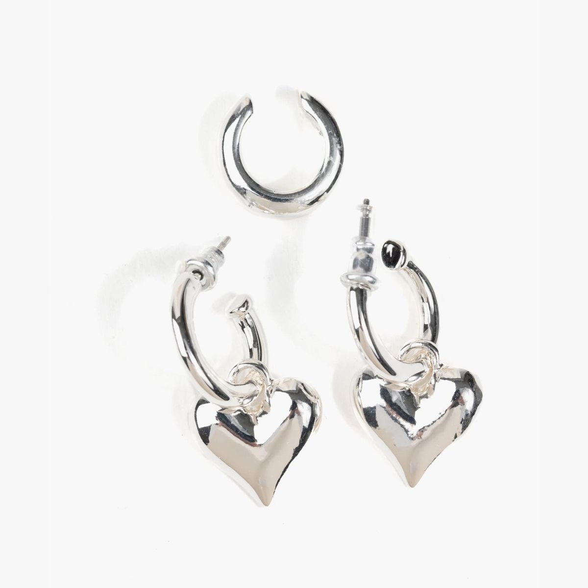 LOUNGE - Set Aros Mujer Colgante Corazón Y Cuff