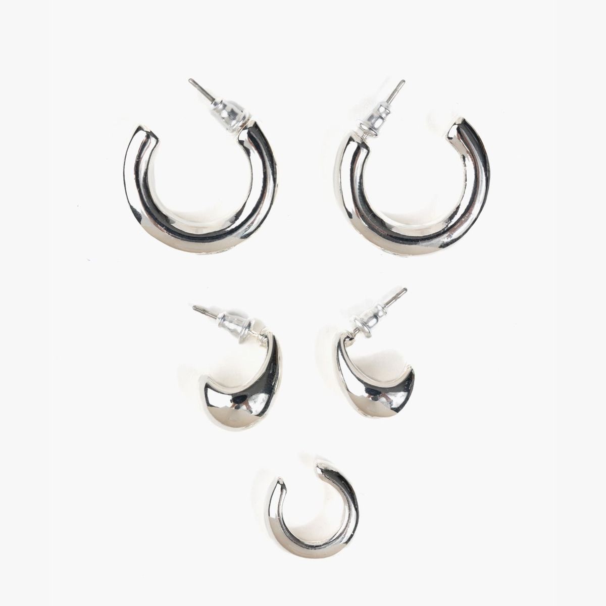 LOUNGE - Set Aros Mujer Argollas Lisas Y Cuff