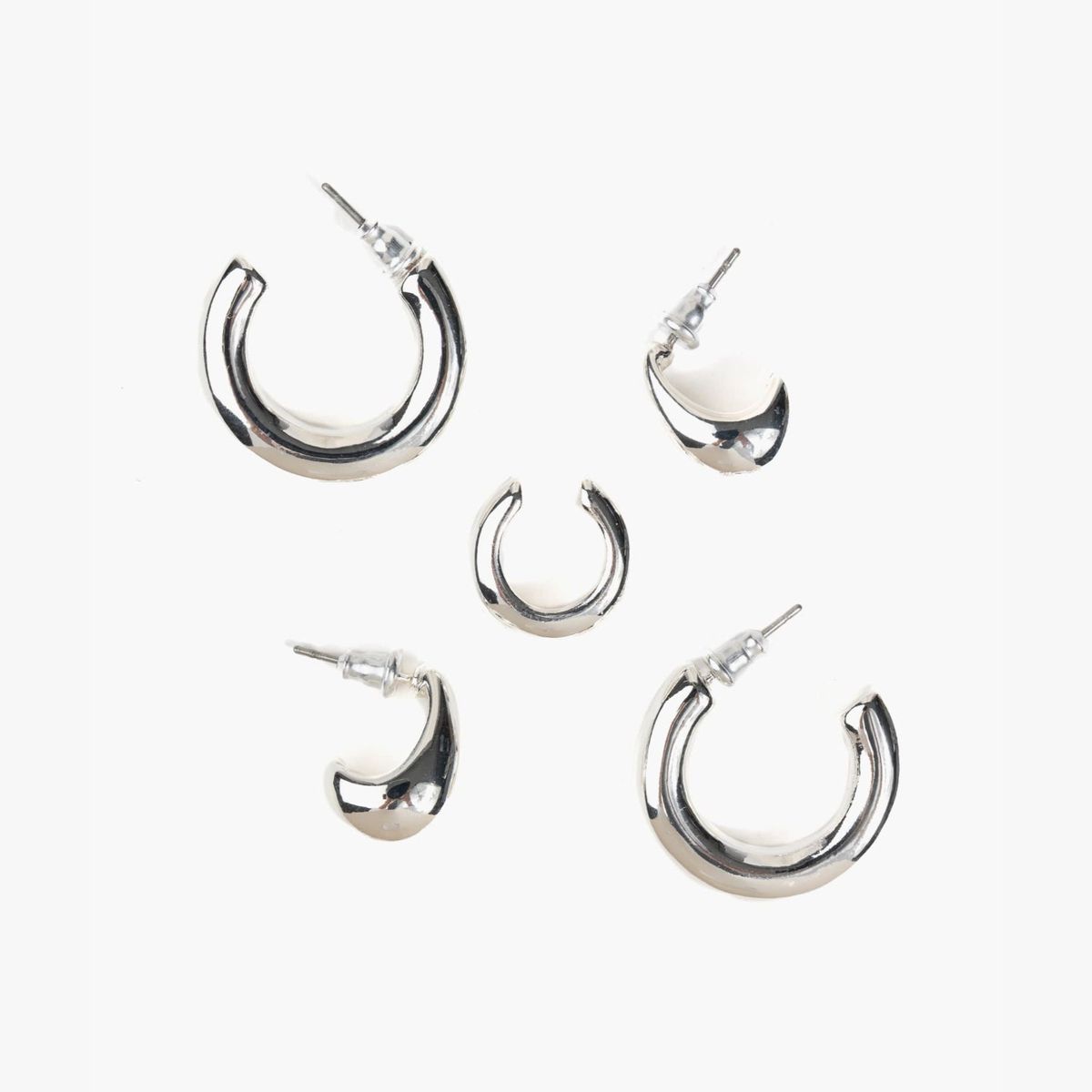 LOUNGE - Set Aros Mujer Argollas Lisas Y Cuff