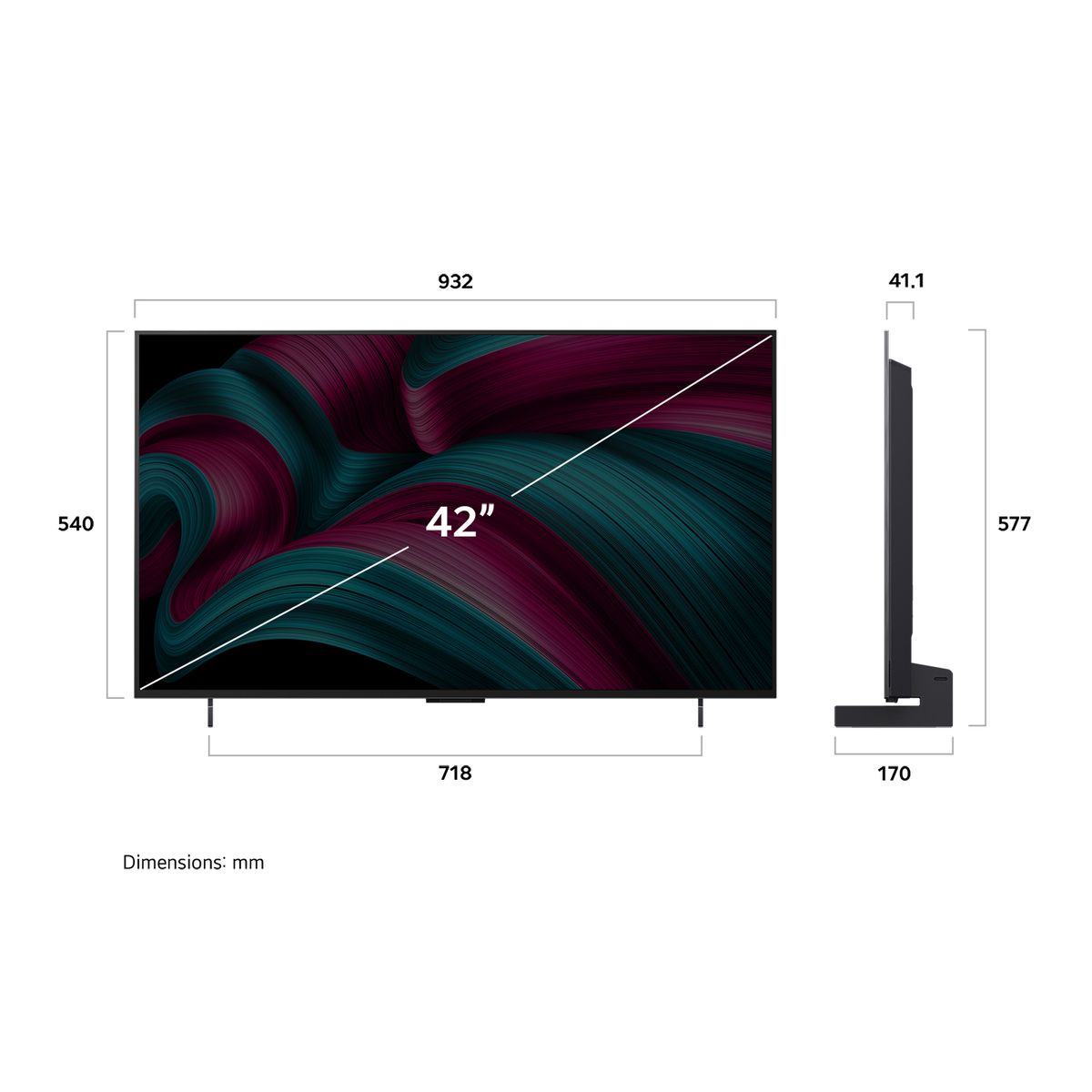 LG - Televisor OLED 42 Smart TV 4K UHD OLED42C5PSA 2025 + Magic Remote LG