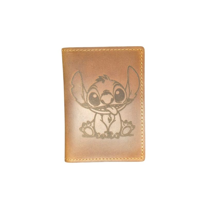 GENERICO - Stitch tarjetero cuero genuino cafe
