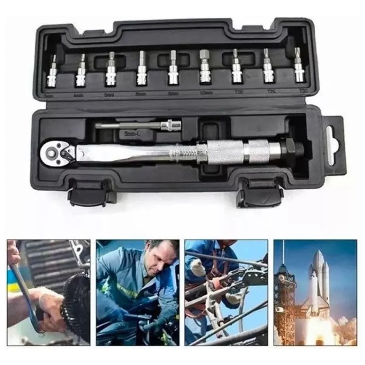GENERICO - Llave De Torque Torquimetro 1/4 Pulgada 5 A 25nm -11 Piezas