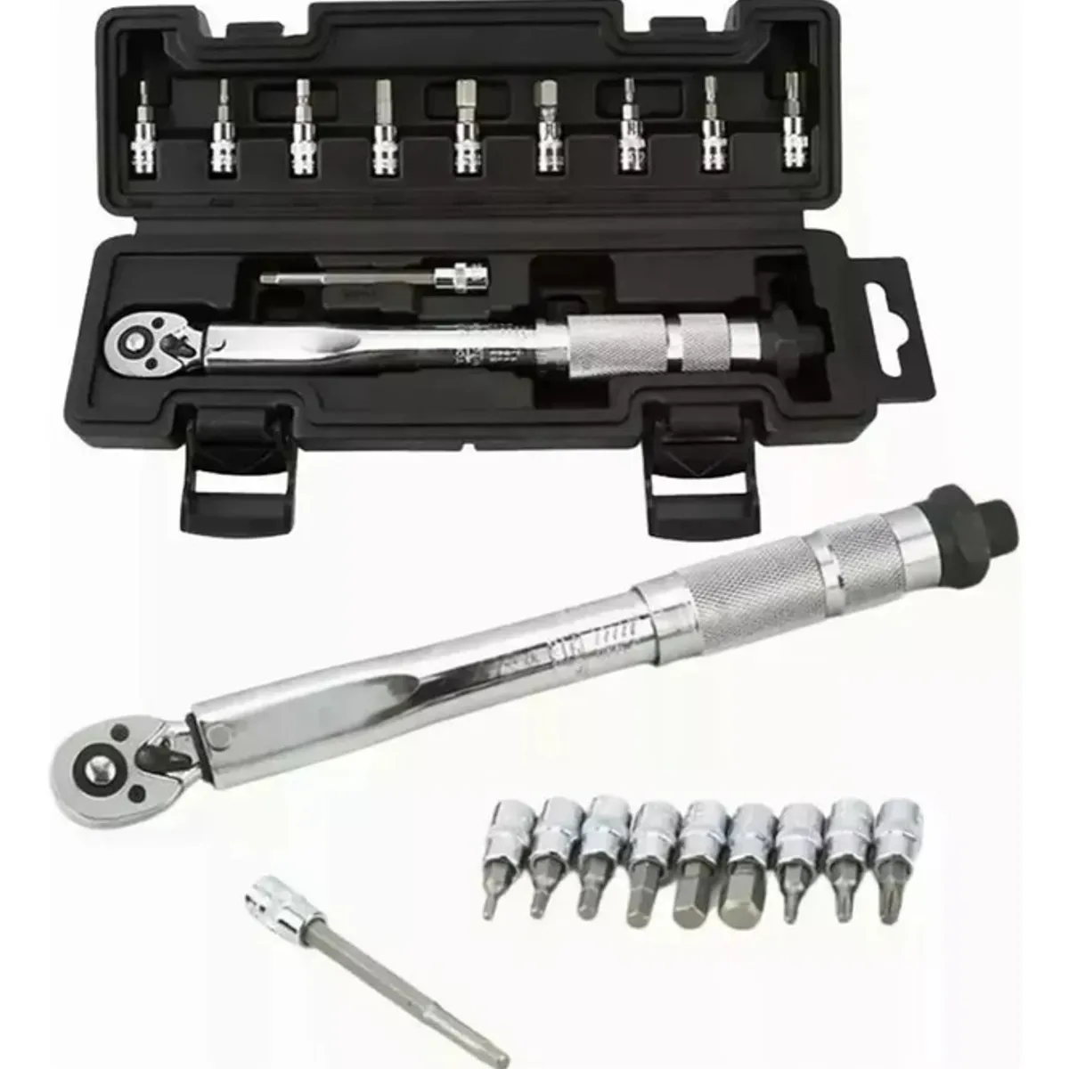 GENERICO - Llave De Torque Torquimetro 1/4 Pulgada 5 A 25nm -11 Piezas