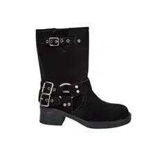 DEGAS - Bota botín Cuero Biker Negro
