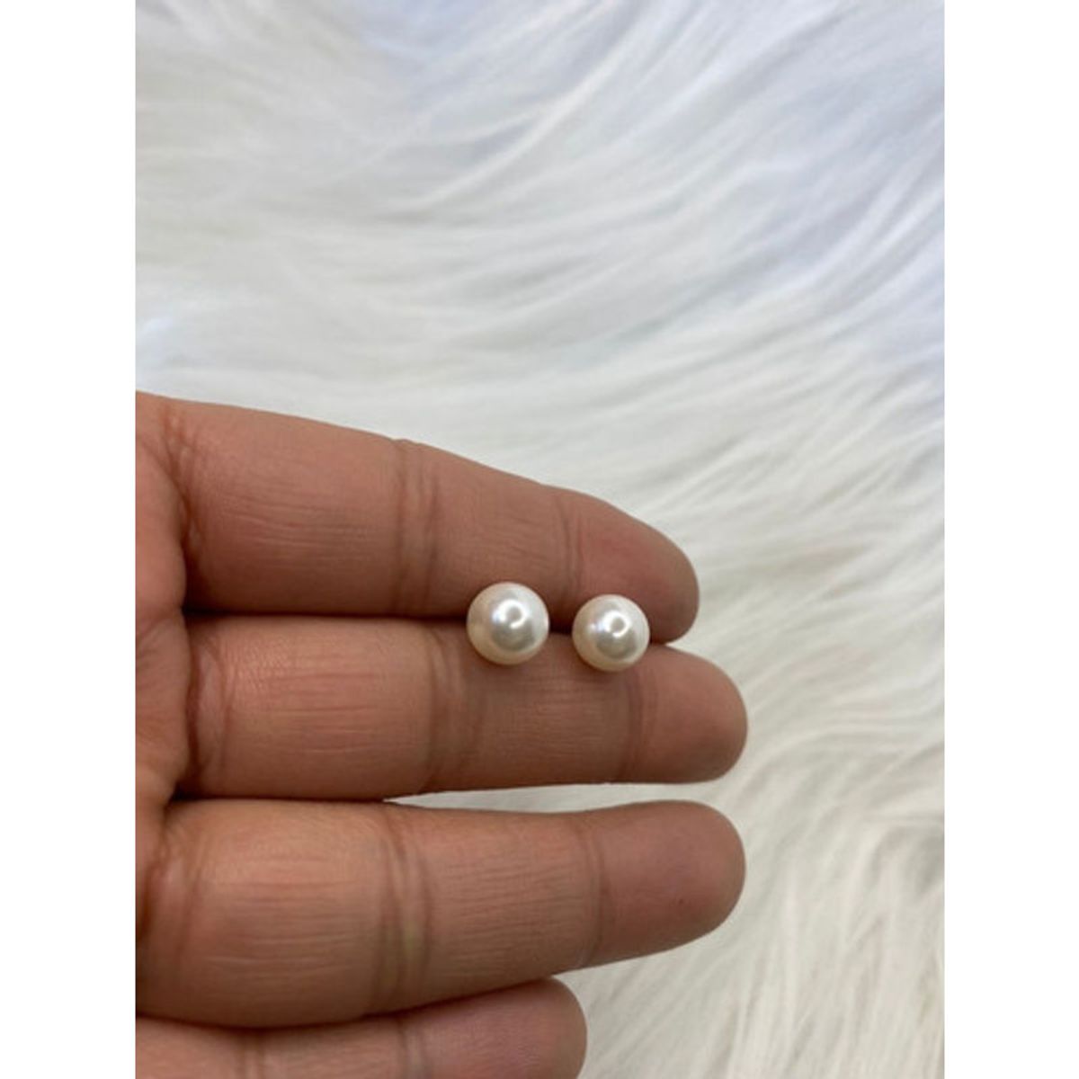 GENERICO - Aros Perla Blanca Grande  12 Mm Plata Italiana 925