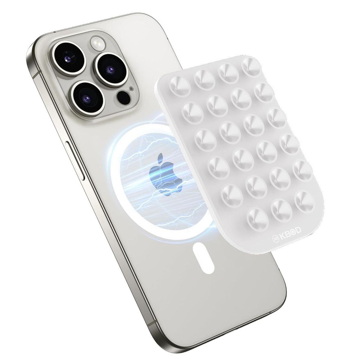 KBOD - Soporte Ventosa Magnetico Para Carcasa Celular Kbod Stick It Blanco