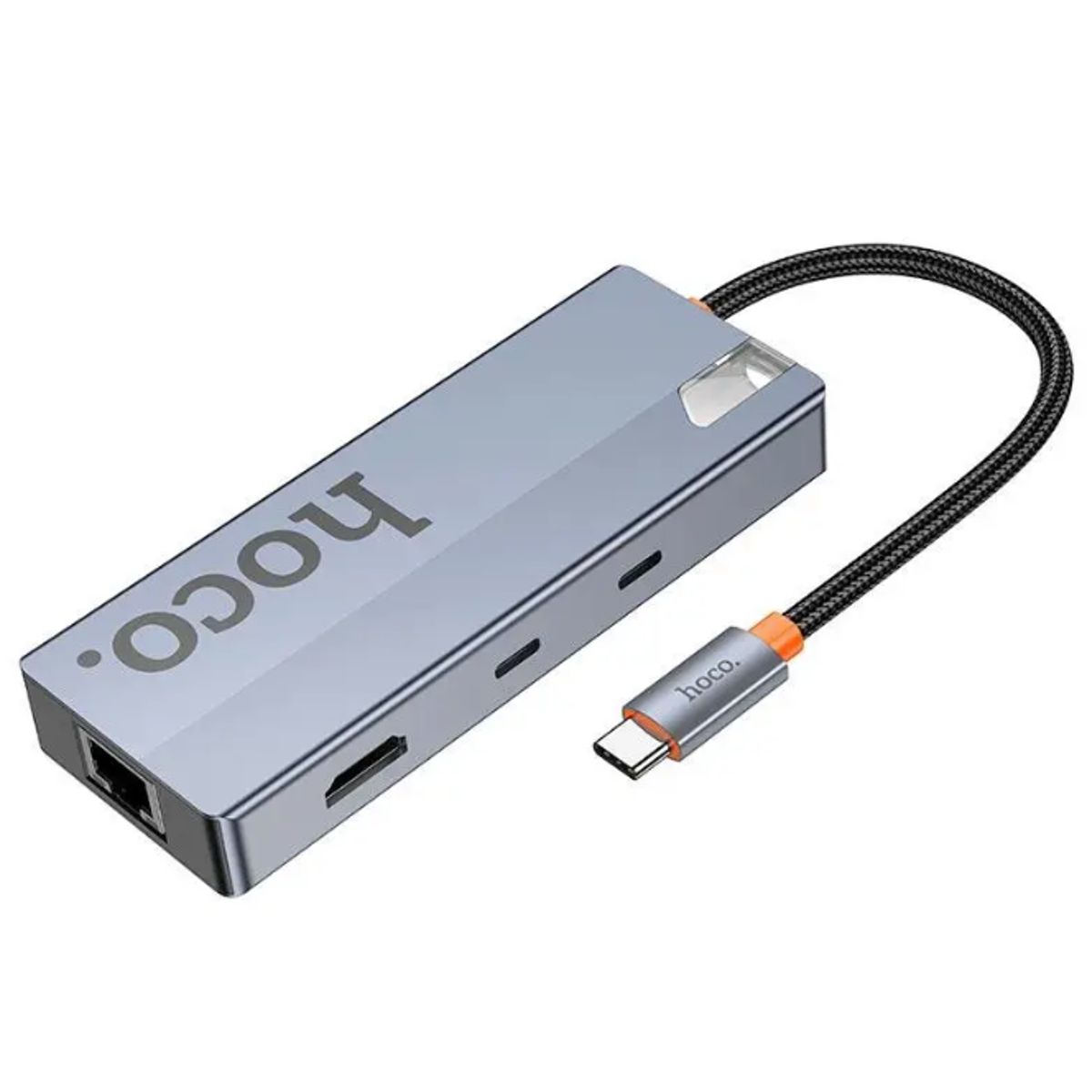 HOCO - Hub convertidor  HB52 HDMI+ RJ45 + SD/TF + PD + Tipo-C 3.0 + USB 3.0